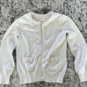 Gymboree Cream Button-Up Cardigan with Bow Accents